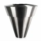 Indoor Decorative Vase in Satin Steel Made in Italy - Gardeno Viadurini