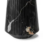 Vase of White Carrara Marble or Black Portoro Striped Design - Cairo Viadurini