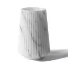 Vase of White Carrara Marble or Black Portoro Striped Design - Cairo Viadurini