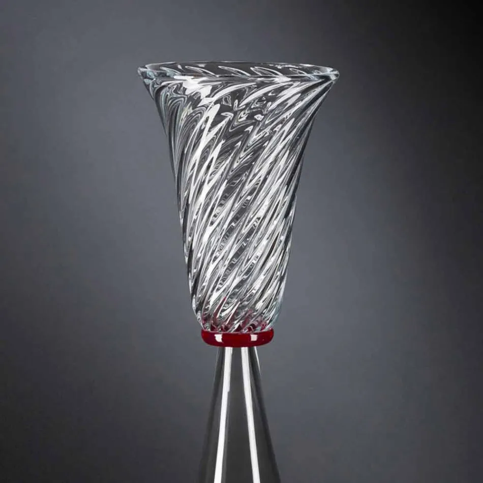 Elegant Indoor Vase in Blown Murano Glass Made in Italy - Inverso Viadurini