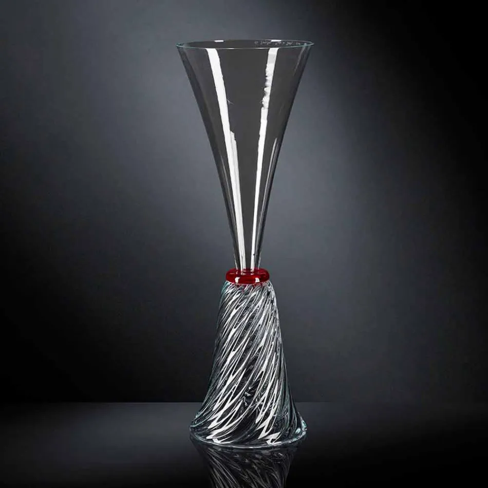 Elegant Indoor Vase in Blown Murano Glass Made in Italy - Inverso Viadurini