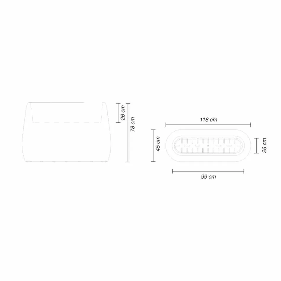 Planter Vase in Luminous Plastic, Design in 3 Sizes - Pandora by Myyour Viadurini