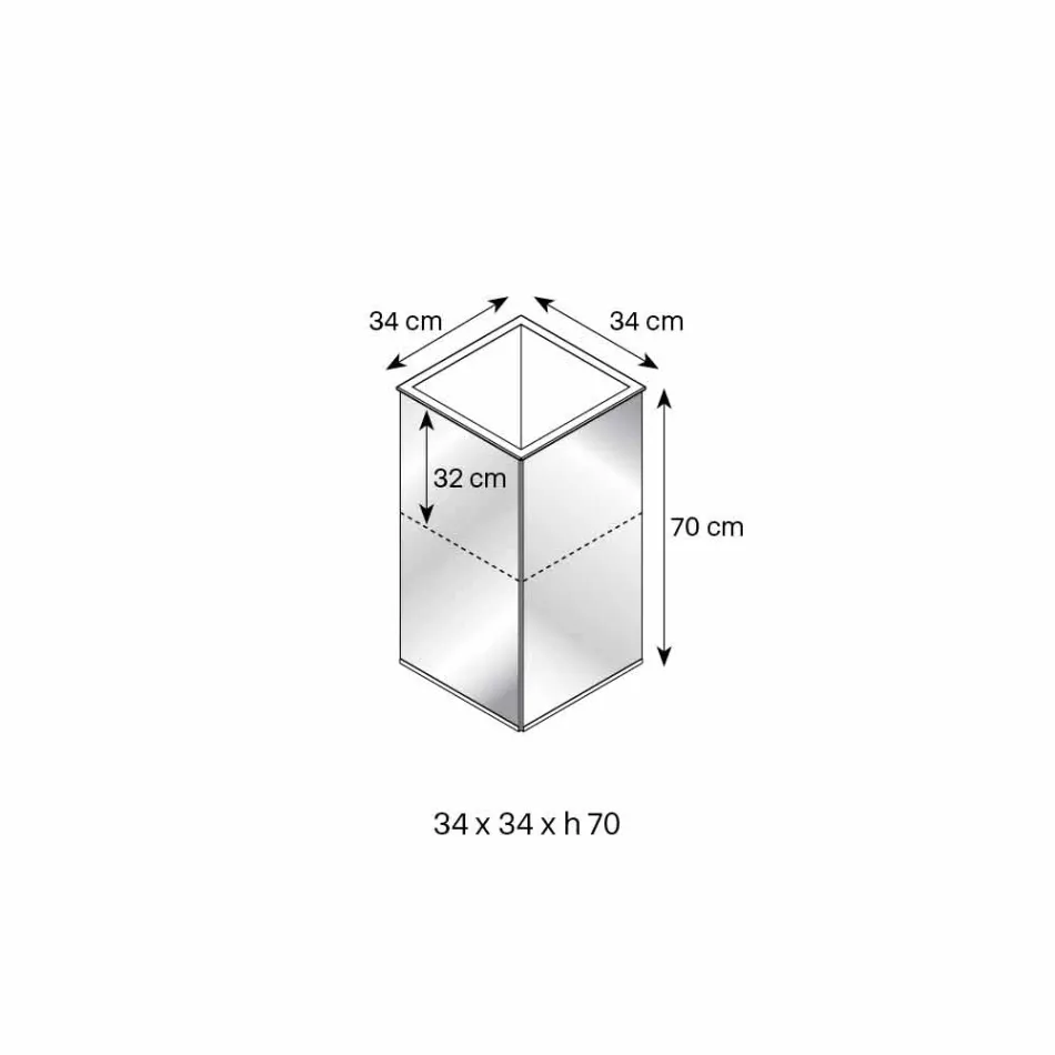 Freestanding Geometric Mirror Vase and Structure in Wood and Steel - Ghenna Viadurini