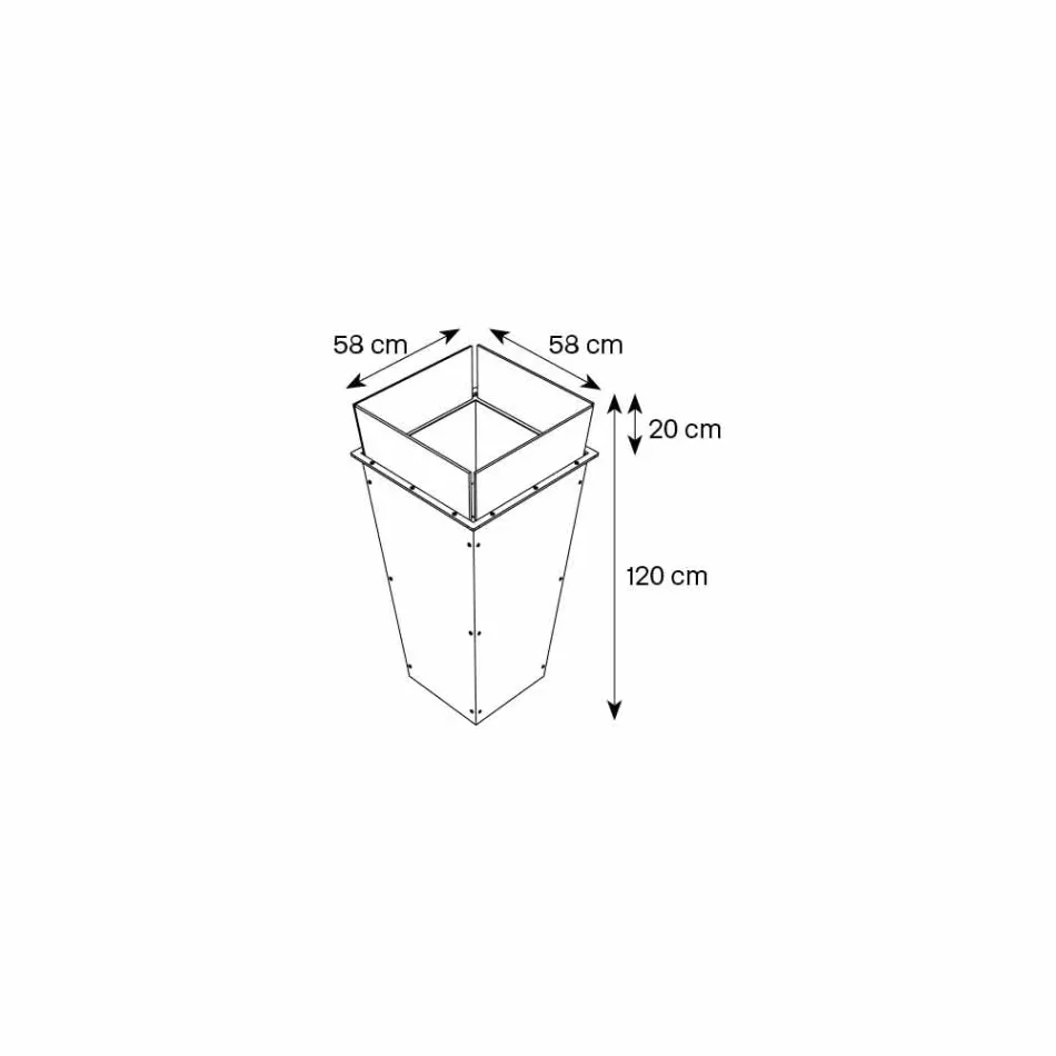 Freestanding Vase in Glass and Interchangeable Panels 3 Dimensions - Ghenna Viadurini