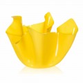 Modern design outdoor / indoor pot Pina, yellow finish, made in Italy