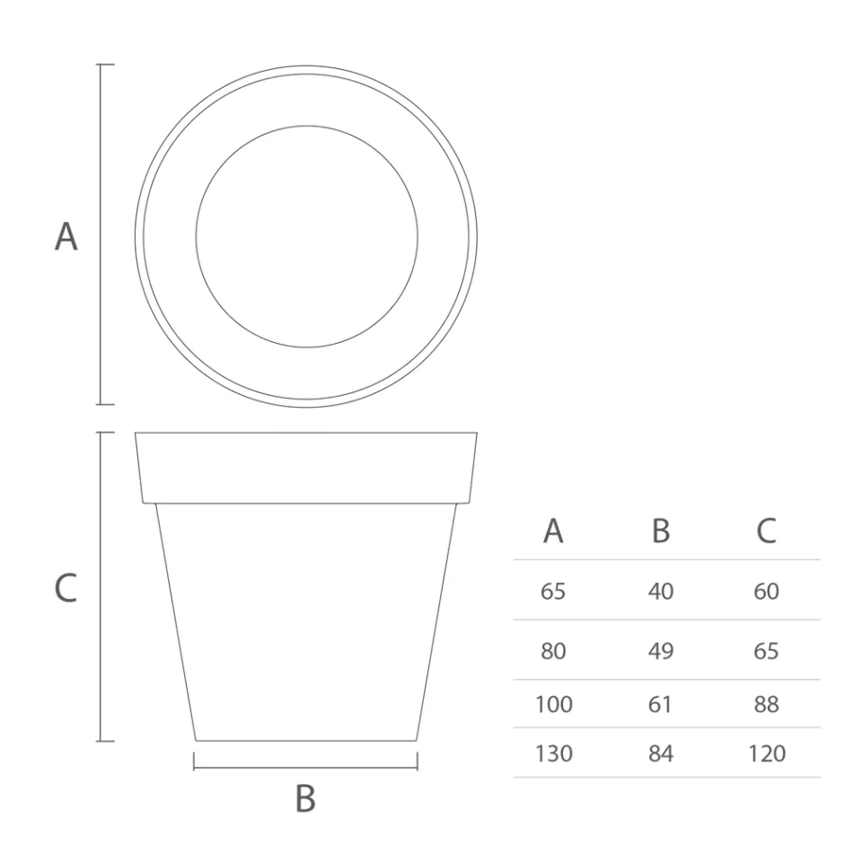 Large Outdoor Vase in Polyethylene 4 Sizes Made in Italy - Emporium Viadurini