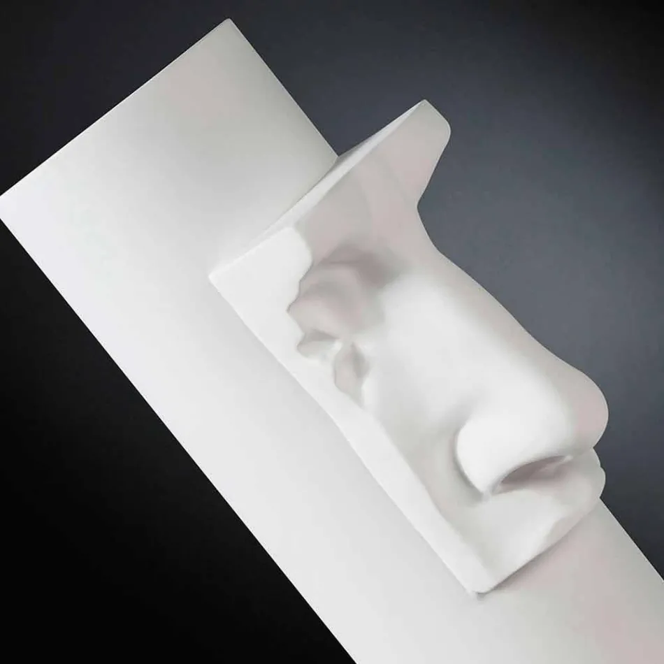 White Ceramic Vase with Colored Insert Handmade in Italy - Monte Viadurini