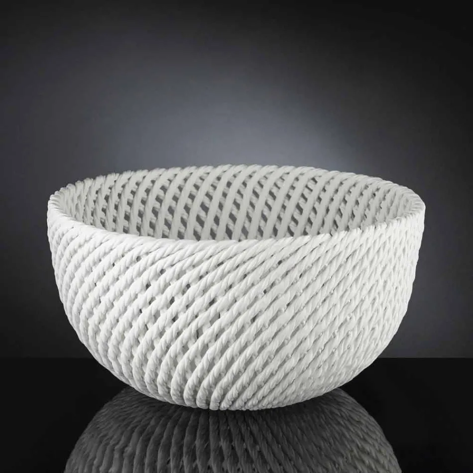 Handmade Ceramic Vase with Woven Weft Made in Italy - Napoleon Viadurini