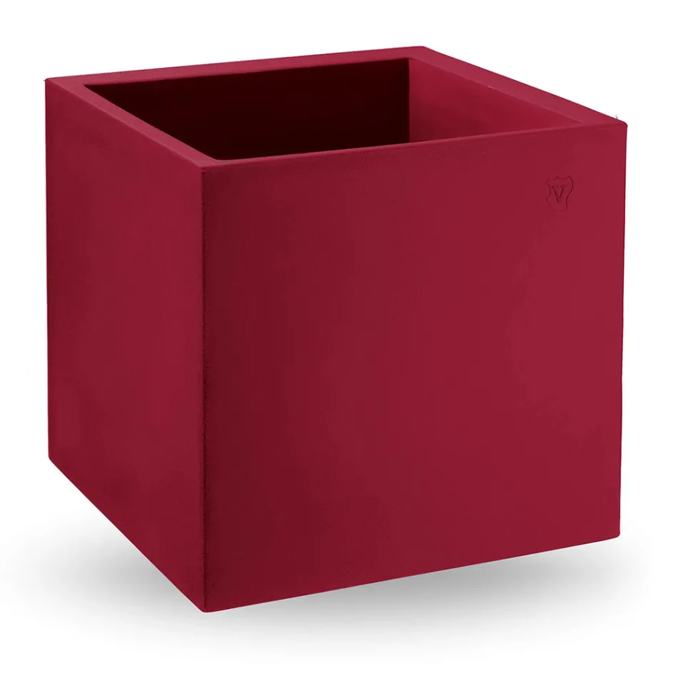 Vase in Colored Polyethylene Cubic Shape Made in Italy - Tonello Viadurini