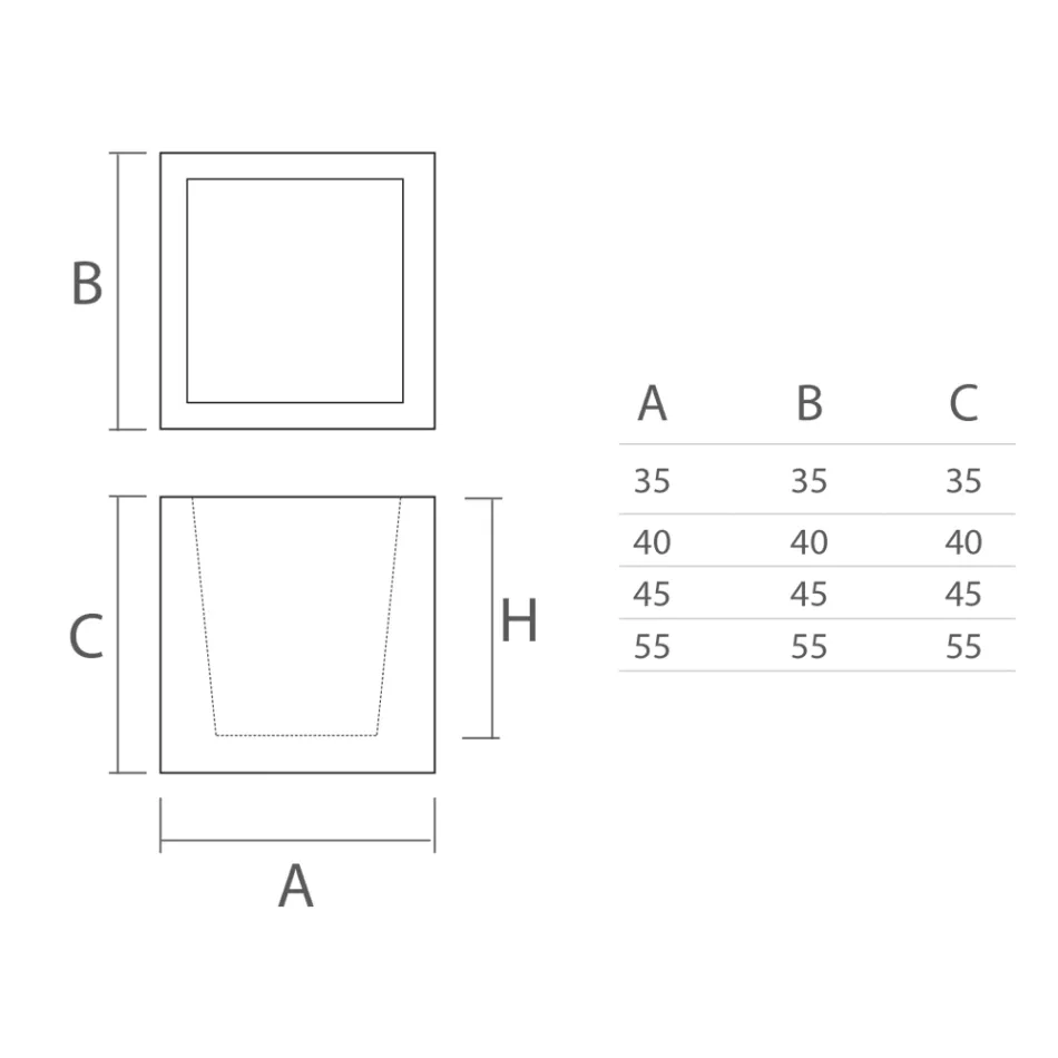 Vase in Colored Polyethylene Cubic Shape Made in Italy - Tonello Viadurini