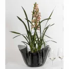 Internal / external vase draped Pina smoke, modern design Viadurini
