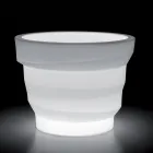 Bright Polyethylene Garden Vase with LED Made in Italy - Poldo Viadurini