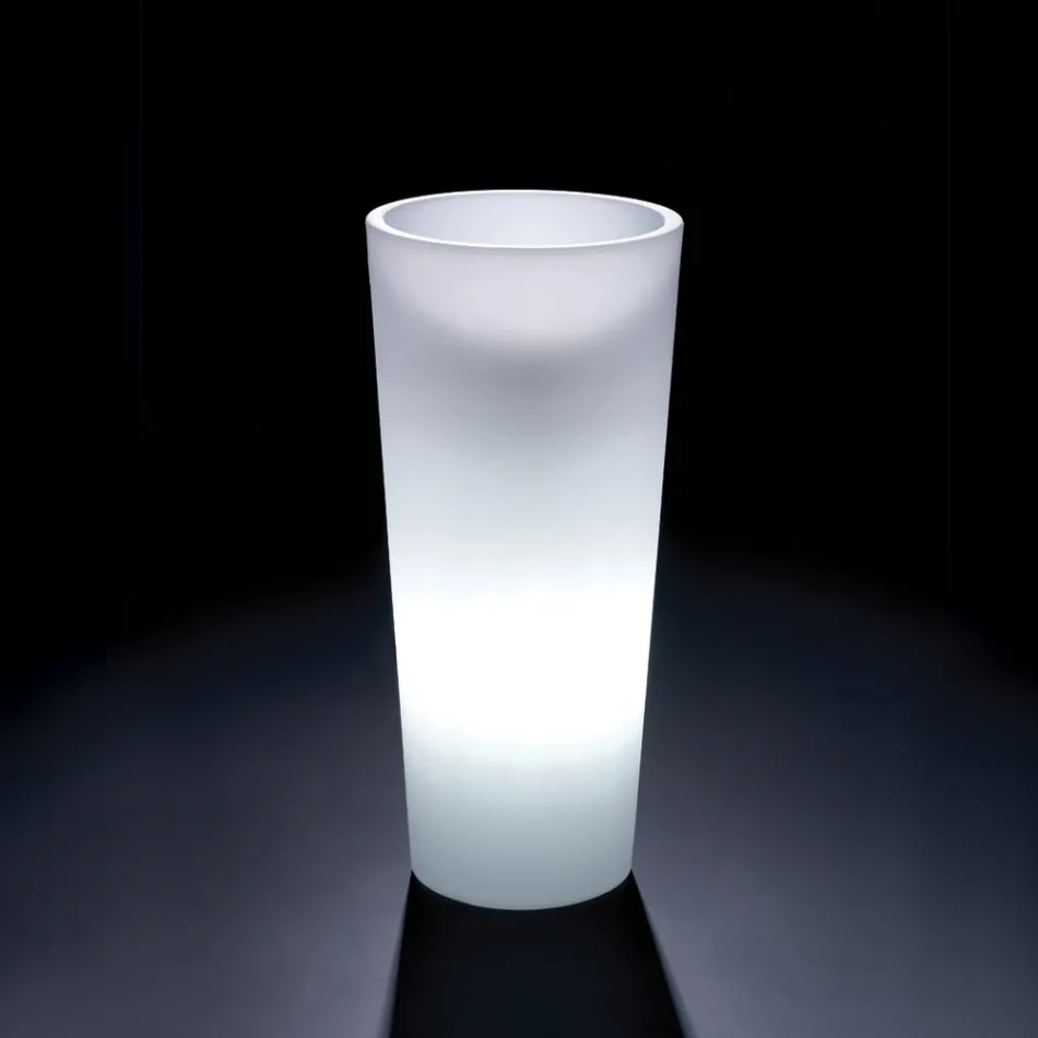 Tall Indoor Vase in White Polyethylene Made in Italy - Devid Viadurini