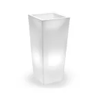Tall Indoor Illuminated Vase in Pearl Polyethylene Made in Italy - Devid Viadurini
