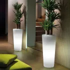 Tall Indoor Illuminated Vase in Pearl Polyethylene Made in Italy - Devid Viadurini
