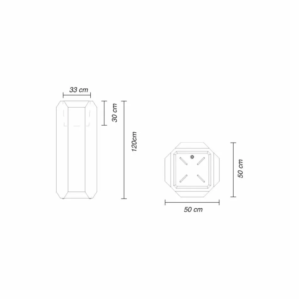 Luminous Vase in Plastic for Outdoor or Indoor, 3 Dimensions - Gem by Myyour Viadurini