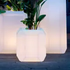 Luminous Vase in Plastic for Outdoor or Indoor, 3 Dimensions - Gem by Myyour Viadurini