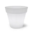 Bright Vase for Outdoor in White Polyethylene Made in Italy - Taralla Viadurini