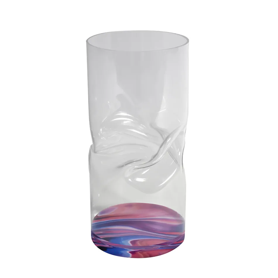 Modern Twisted Acrylic Crystal Vase Various Finishes - Cigarette Viadurini