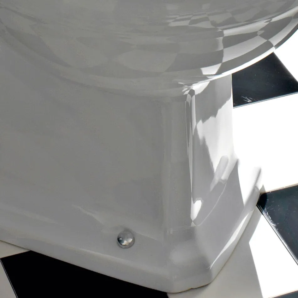 Classic Design Monoblock Vase in White Ceramic Made in Italy - Marwa Viadurini