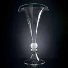 Transparent Glass Ornamental Vase with White Sphere Made in Italy - Vanissa Viadurini