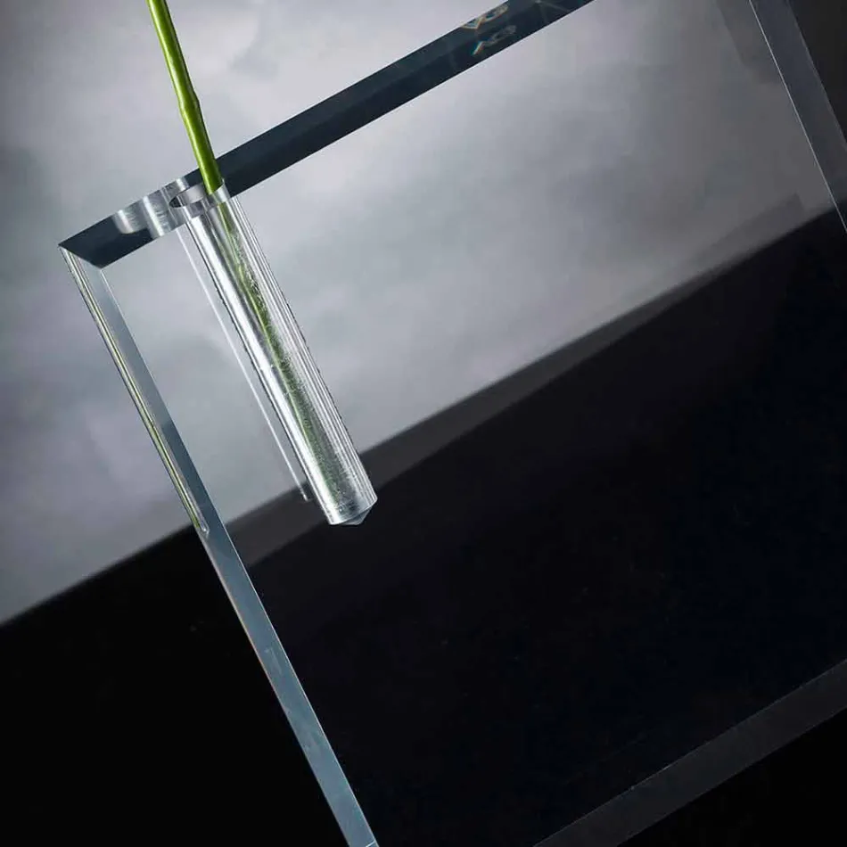 Modern Transparent Plexiglass Flower Vase Made in Italy - Unique Viadurini