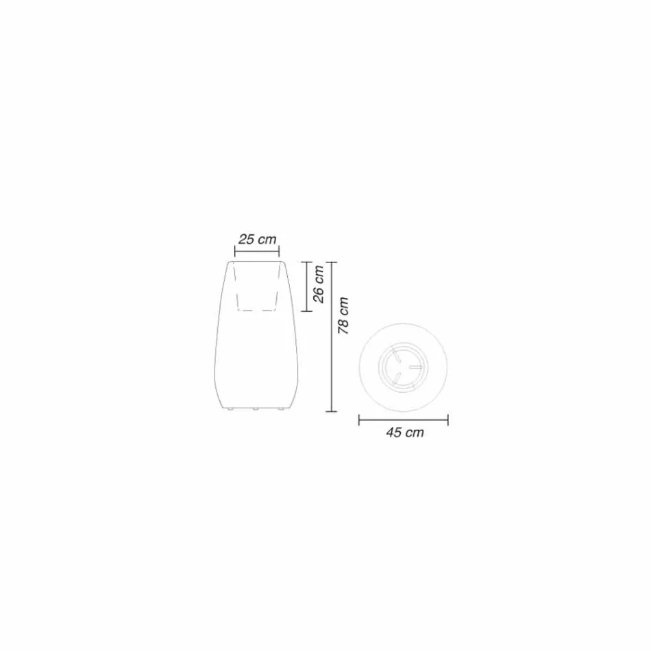 White Design Indoor or Outdoor Vase in Three Sizes, 2 Pieces - Pandora by Myyour Viadurini