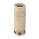 Cylindrical Vase/Candle Holder in Satin Marble Made in Italy - Shoyo Viadurini
