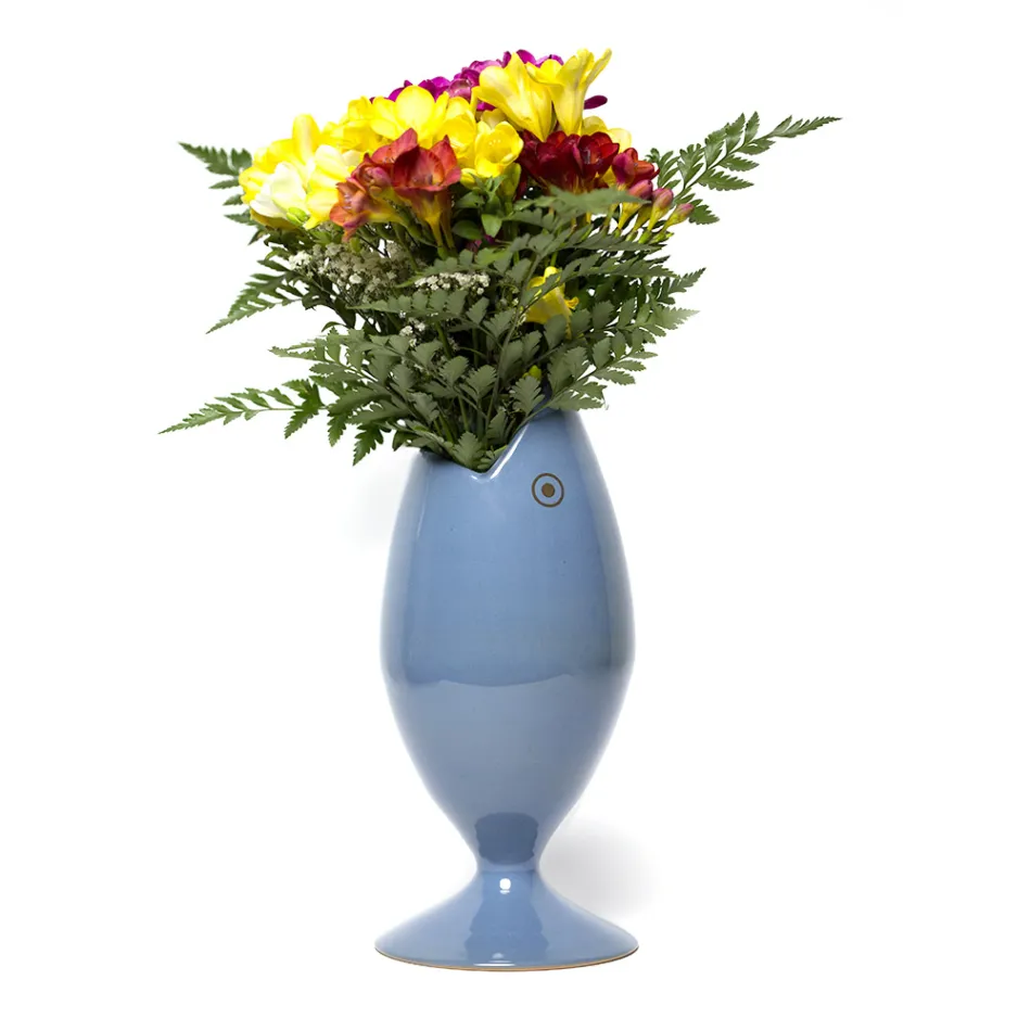Ceramic Flower Vase Handcrafted in Italy - Tuna Viadurini