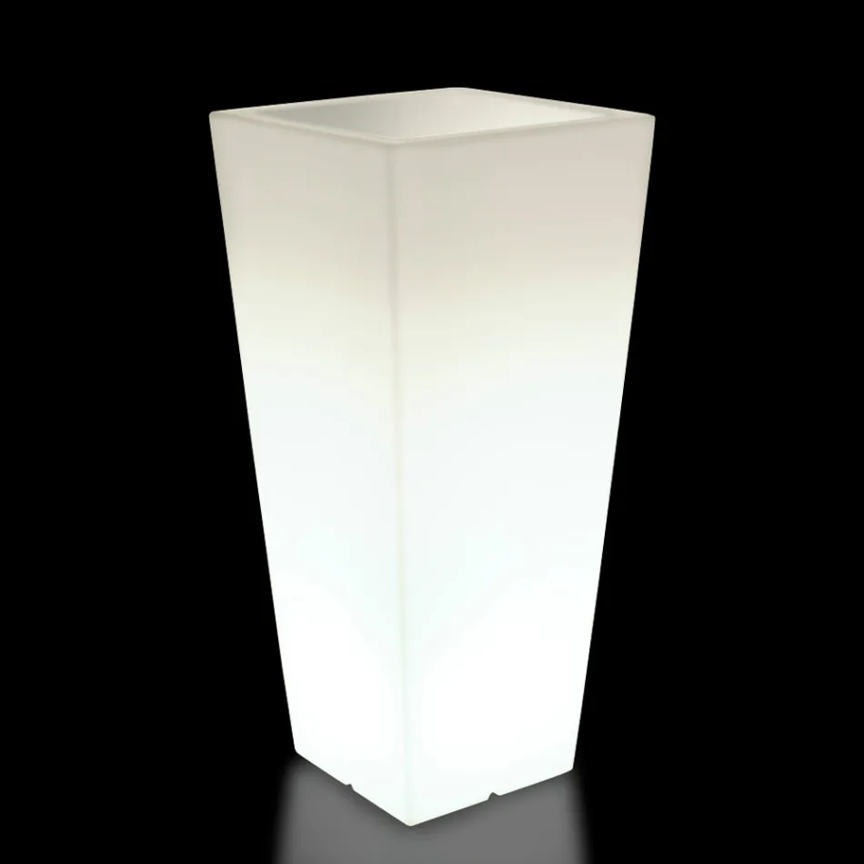 Fluo Colored Square Garden Vase with Light Made in Italy - Avanas Viadurini