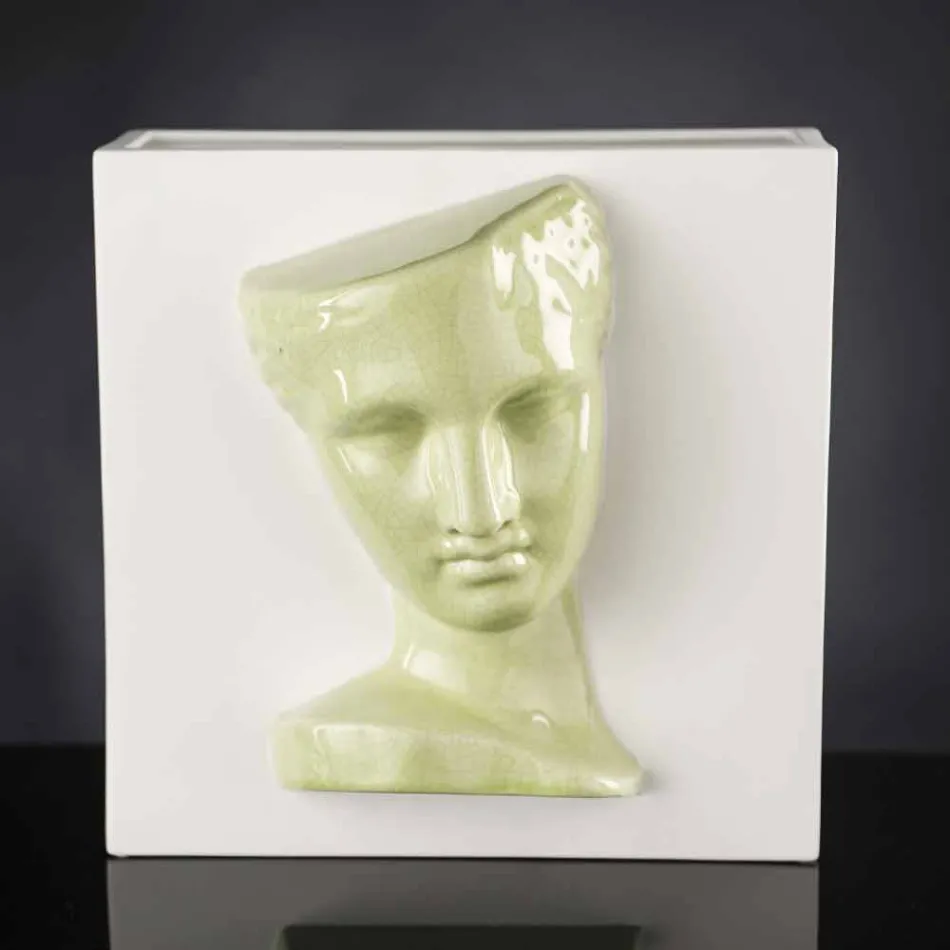 Modern Rectangular Vase in Colored Ceramic Handmade in Italy - Lucas Viadurini