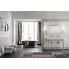 White Ceramic Hanging Vase in Classic Style, Made in Italy - Nausica Viadurini