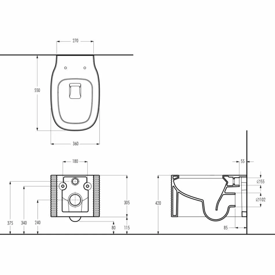Hanging ceramic vase of modern design made in Italy, Hamlet Viadurini