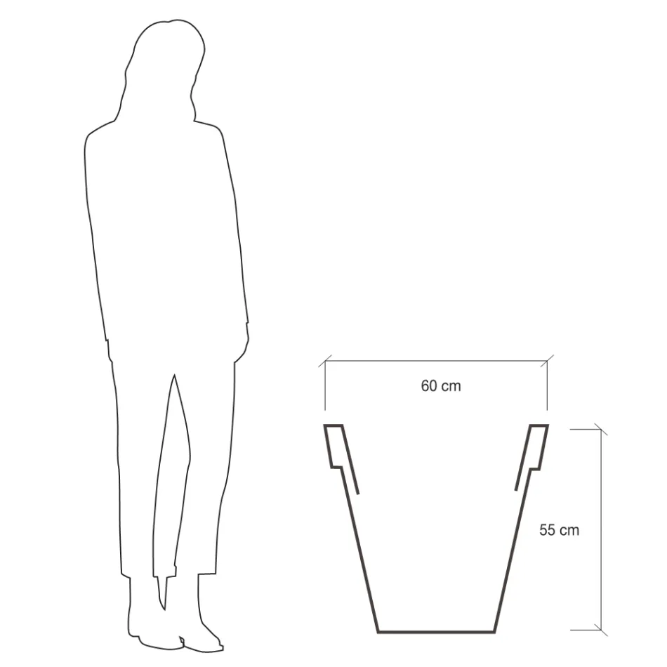 Round Colored Garden Vase or with Lighting Made in Italy - Avanas Viadurini