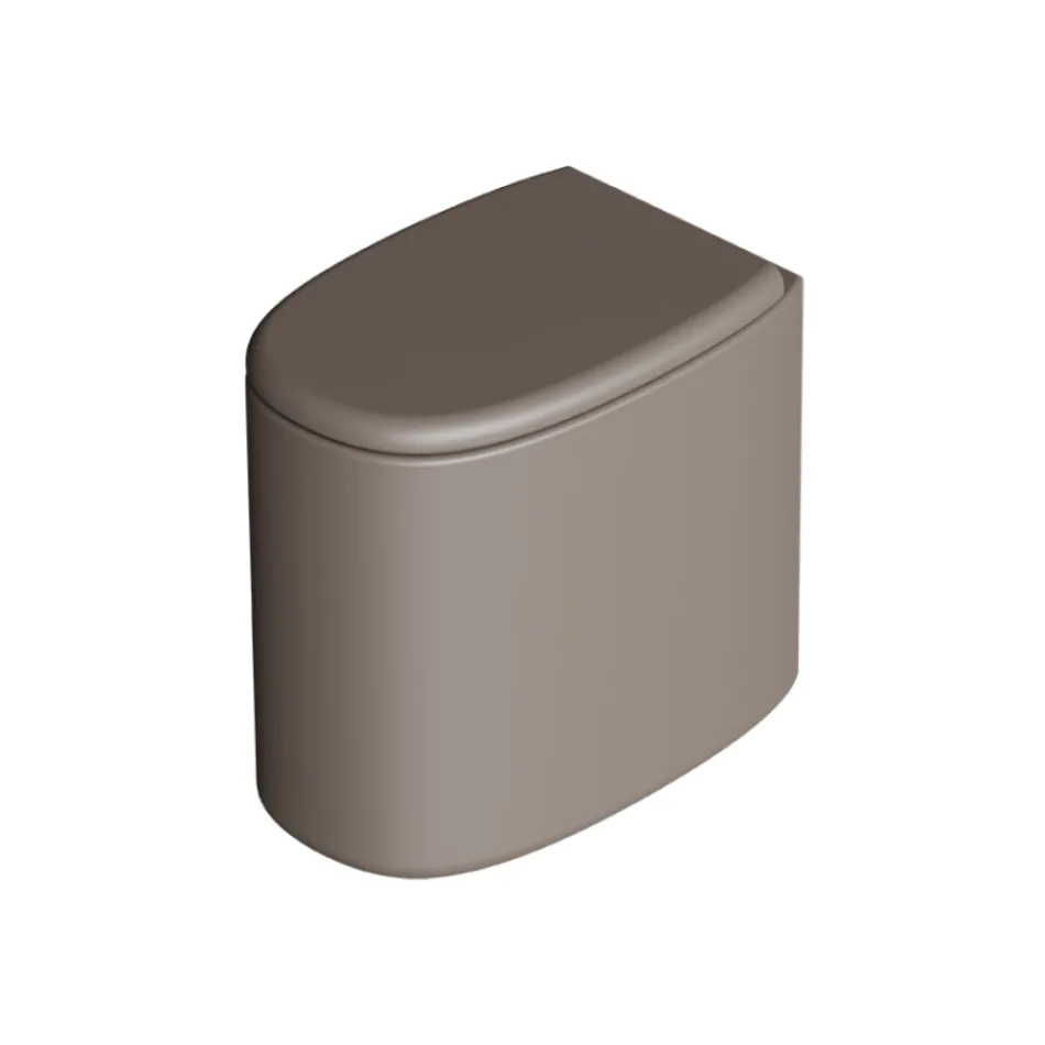 Floor-standing ceramic toilet bowl in various colors, made in Italy - Girl Viadurini