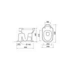 White Ceramic Floor Vase with Black Seat Made in Italy - Nausica Viadurini