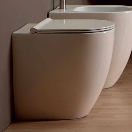 Modern design white ceramic toilet bowl Shine Square H50 Rimless Viadurini