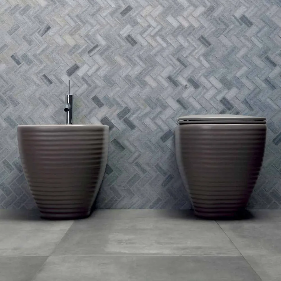 White or Colored Ceramic Vase of Trabia Design Viadurini