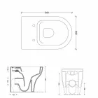 White ceramic toilet bowl Star 54x35cm made in Italy, modern design Viadurini