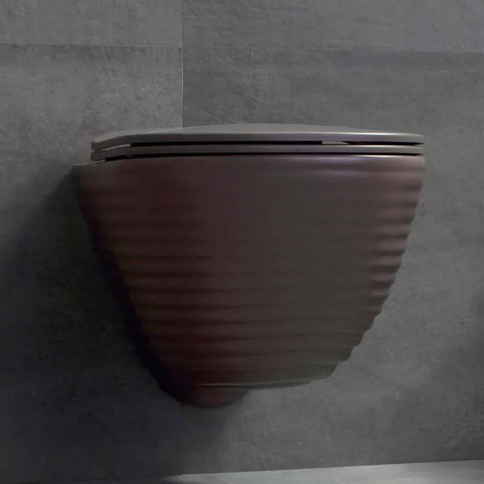 Modern Suspended WC in White Ceramic or Colored Trabia Viadurini