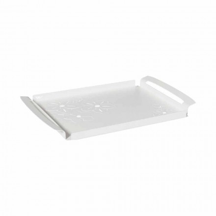Serving Tray with Flowers in White, Blue or Mud Iron - Marken Viadurini