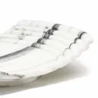 Curved Decorative Tray in Arabescato Marble Made in Italy - Clifton Viadurini