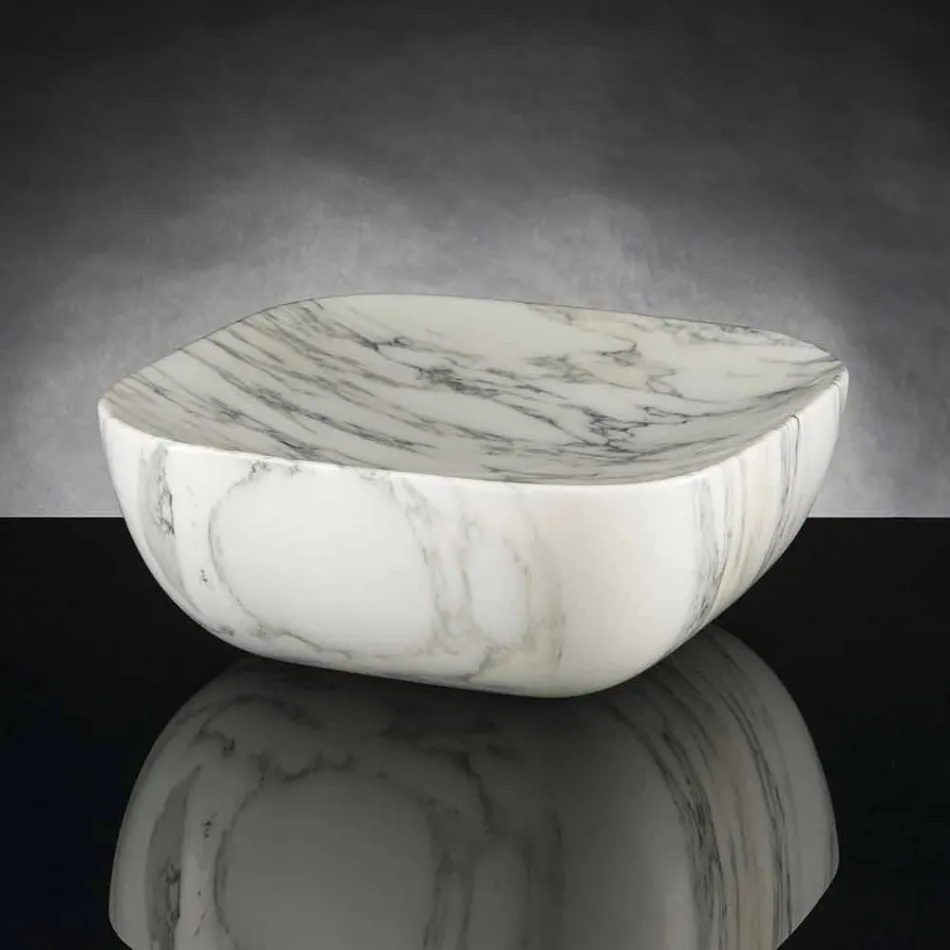 Design Tray in Arabescato White Carrara Marble Made in Italy - Rock Viadurini