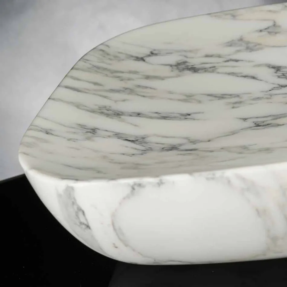Design Tray in Arabescato White Carrara Marble Made in Italy - Rock Viadurini