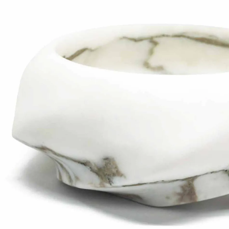 Round Design Tray in Arabescato Marble Made in Italy - Casimir Viadurini