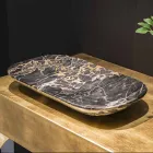 Elegant Tray in Portoro Marble Made in Italy - Ethereal Viadurini