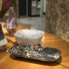 Elegant Tray in Portoro Marble Made in Italy - Ethereal Viadurini