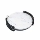 Modern Round Tray in White Carrara Marble Made in Italy - Chet Viadurini
