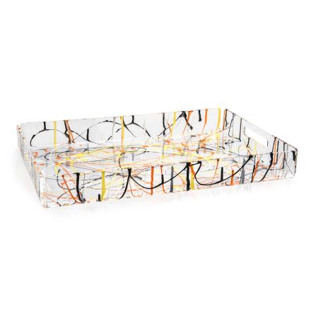 Multicolor Tray in Plexiglass of 2 Sizes Made in Italy - Multicolor Viadurini