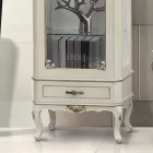 Classic Showcase with Door and White Wooden Drawer Made in Italy - Cheverny Viadurini